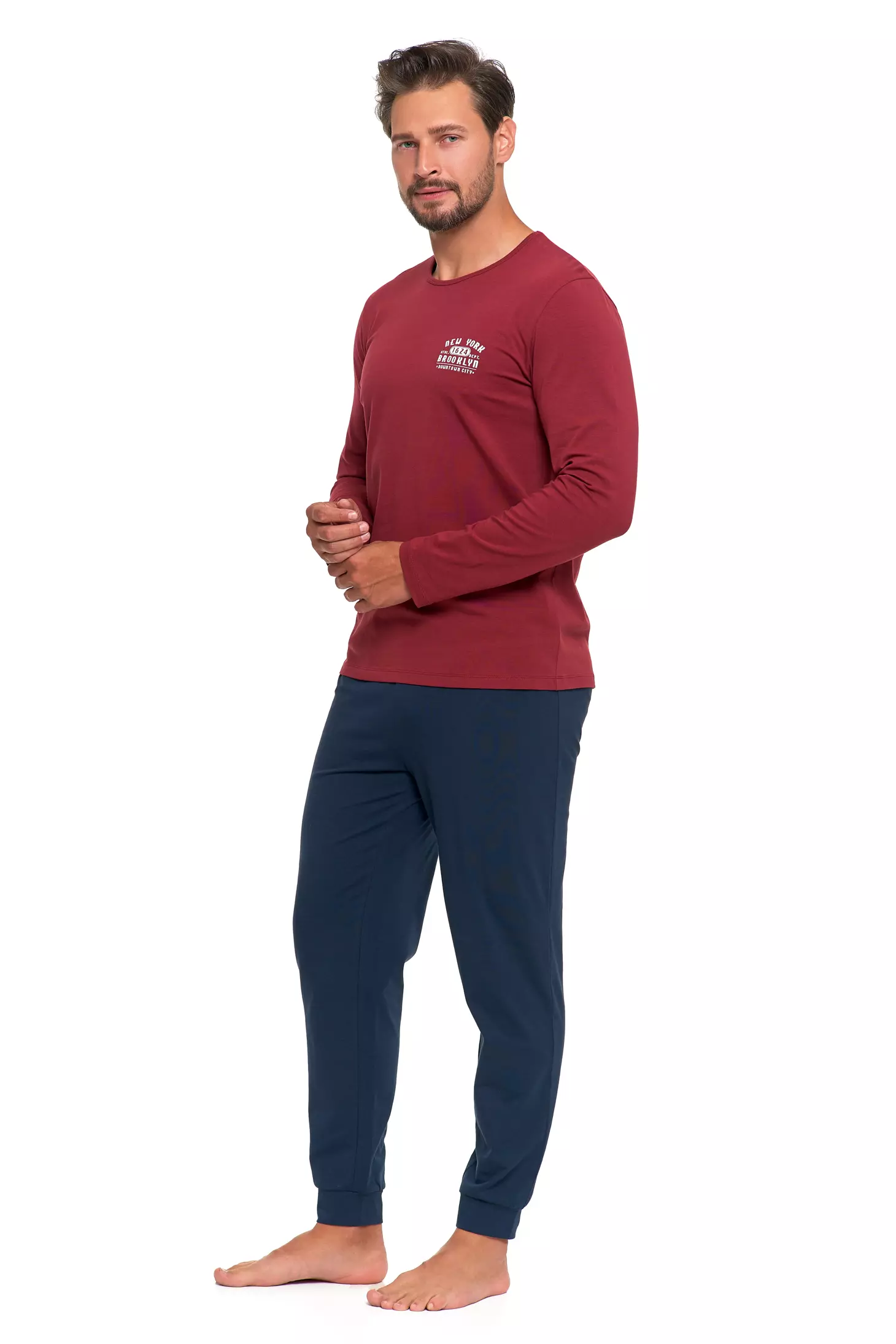 Piżama męska z długim rękawem 3-4XL