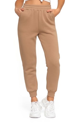 Dresowe spodnie damskie z ściągaczem
