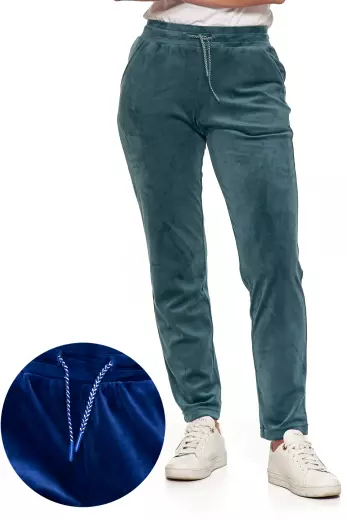 Spodnie damskie welur szeroka nogawka