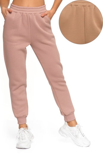 Dresowe spodnie damskie z ściągaczem