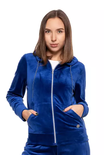 Bluza damska welurowa rozpinana