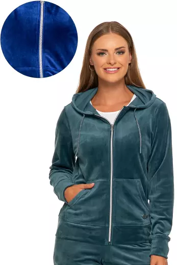 Bluza damska welurowa rozpinana